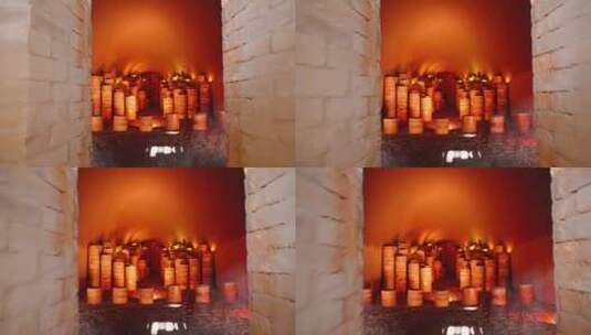 窑洞烧窑景区展示空镜高清在线视频素材下载