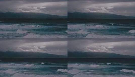 海浪天际线景观高清在线视频素材下载