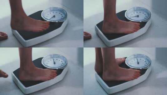 男人测量体重高清在线视频素材下载