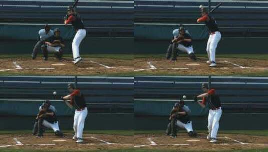棒球员打棒球高清在线视频素材下载