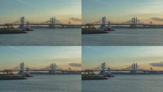 延时摄影跨海大桥景观高清在线视频素材下载