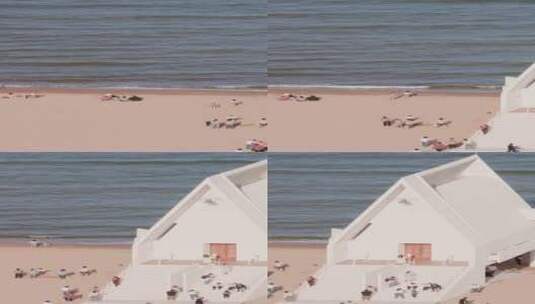 航拍海滩上阿那亚礼堂高清在线视频素材下载