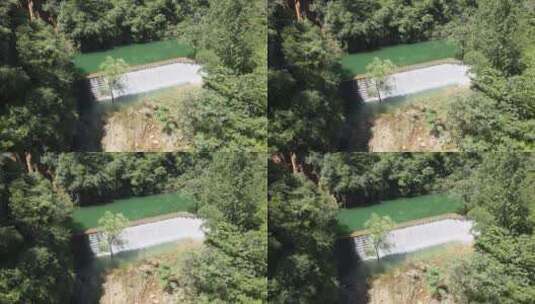 太行山区水库堤坝航拍高清在线视频素材下载