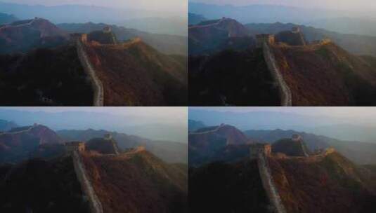 中国长城航拍景观高清在线视频素材下载
