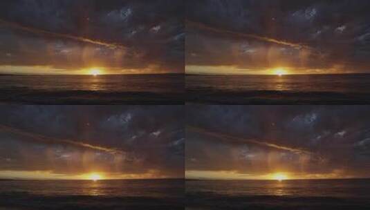 海滩日落的风景高清在线视频素材下载