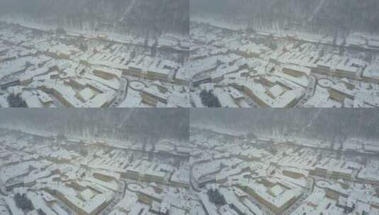 罗马尼亚布加勒斯特城市雪景高清在线视频素材下载