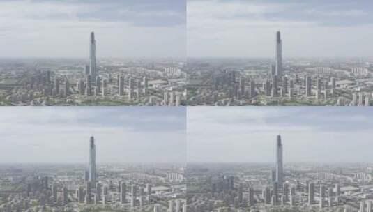 天津117大厦全景航拍高清在线视频素材下载