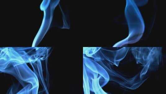 黑色背景上的蓝色烟雾高清在线视频素材下载