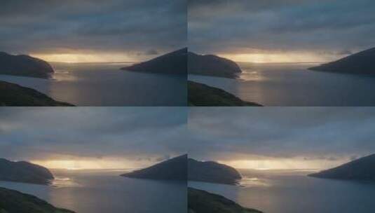挪威日落海景高清在线视频素材下载