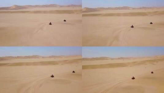 在沙漠开卡丁车的人高清在线视频素材下载