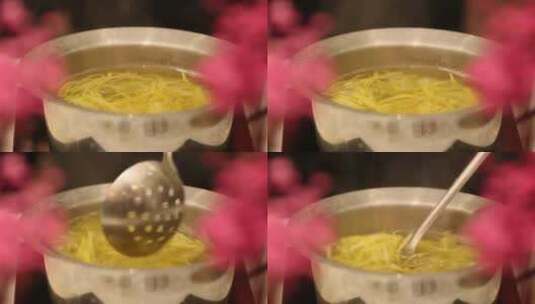 清水煮柚子皮高清在线视频素材下载