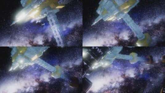 穿越宇宙的飞船高清在线视频素材下载