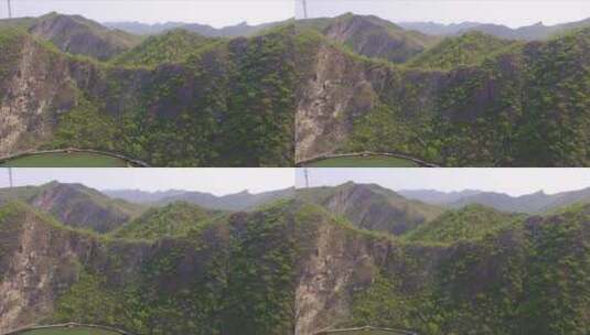 航拍春天北京怀柔山区景色高清在线视频素材下载