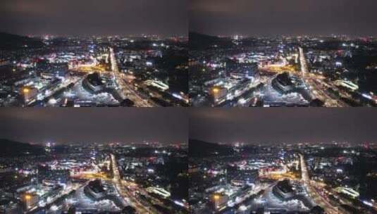广州城市天河交通灯光夜延时拍摄高清在线视频素材下载