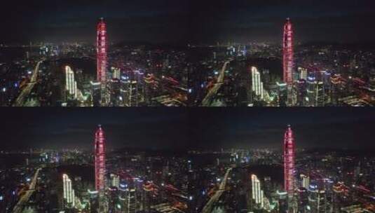 城市夜景灯光秀高清在线视频素材下载