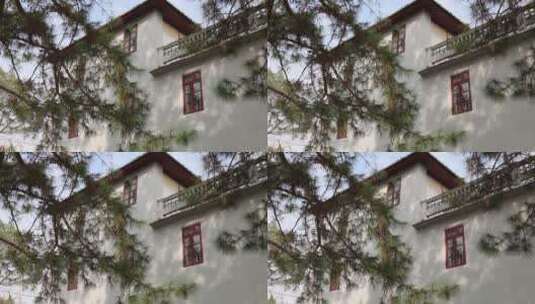 中式古建筑侧面一角高清在线视频素材下载