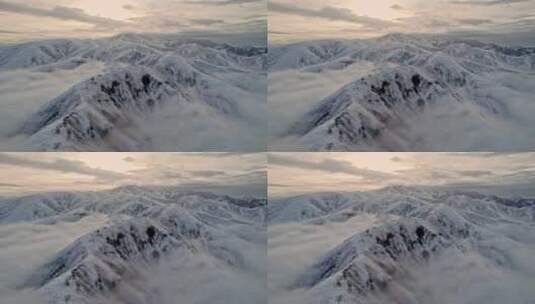 青海青藏高原橡皮山雪山云海航拍盛景高清在线视频素材下载