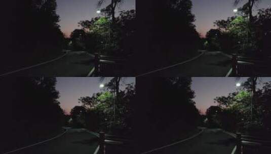 广州天河龙洞火炉山夕阳树木绿道高清在线视频素材下载