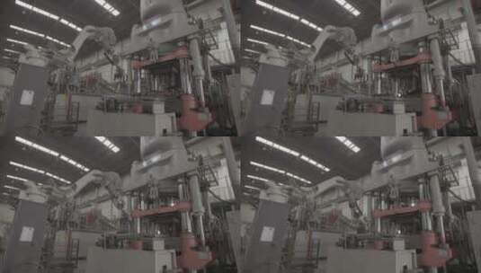 菱镁产业钢铁行业镁碳砖加工车间LOG高清在线视频素材下载