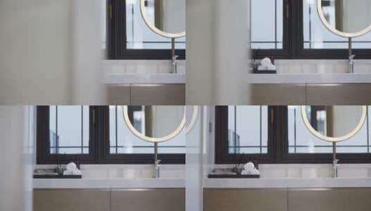 中式合院浴室台盆上SPA用品高清在线视频素材下载