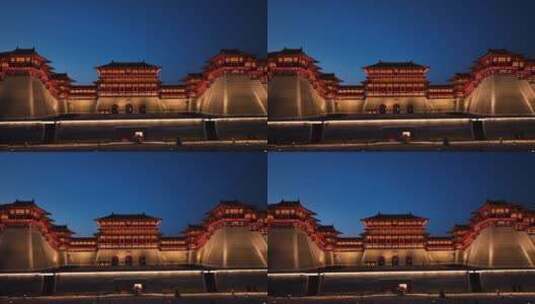 四大古都洛阳隋唐洛阳城古城遗址航拍古建筑高清在线视频素材下载