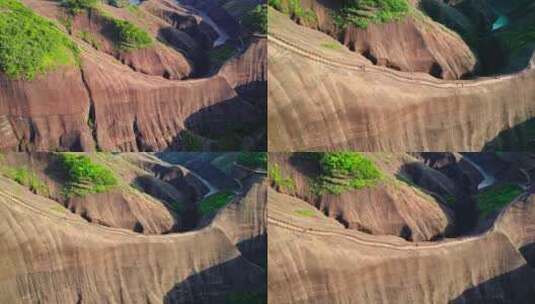 4k航拍湖南郴州市高椅岭旅游风景区大峡谷高清在线视频素材下载