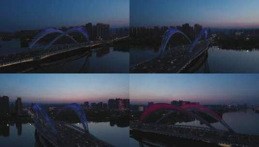 太原南中环桥夜景航拍高清在线视频素材下载
