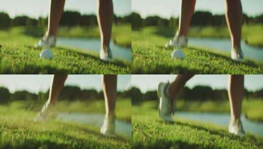 高尔夫球特写高清在线视频素材下载
