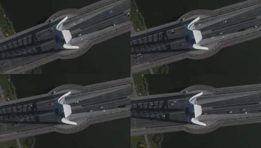 航拍城市桥梁 城市交通 俯拍桥梁高清在线视频素材下载