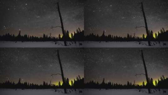 随着北极光夜空的星迹时间流逝高清在线视频素材下载