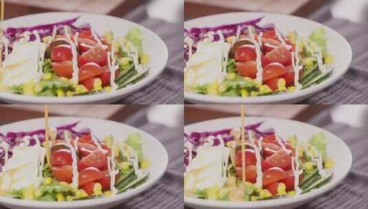 【正版素材】沙拉制作千岛酱落入高清在线视频素材下载