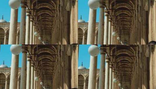 萨拉丁城堡的长廊高清在线视频素材下载