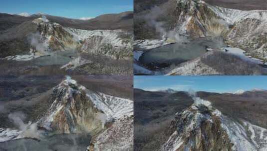 日本北海道登别温泉地狱谷自然风光高清在线视频素材下载