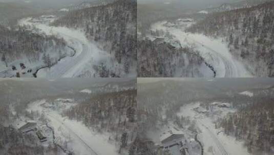 日本北海道大雪山国家公园森林公路高清在线视频素材下载