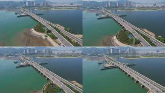 航拍厦门新阳大桥景观高清在线视频素材下载