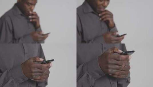 使用电话的男人失焦跟踪镜头高清在线视频素材下载