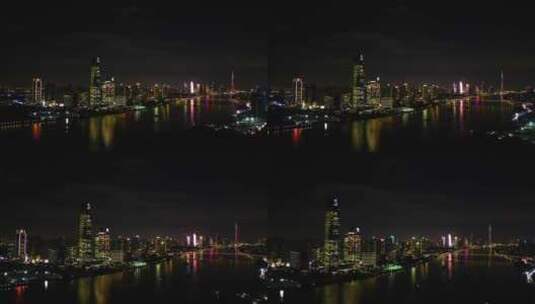 4k璀璨通透广州珠江新城夜景航拍高清在线视频素材下载