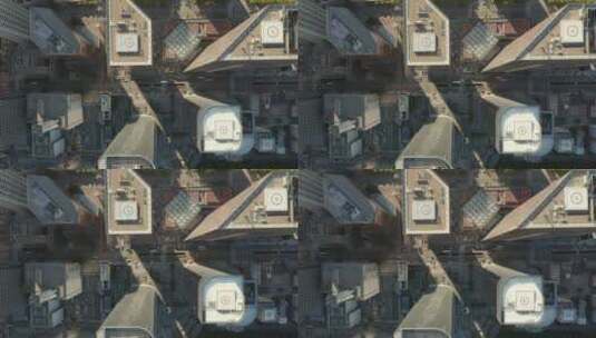 俯拍城市街景高清在线视频素材下载
