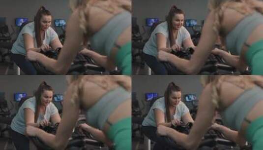 健身房里锻炼的女人高清在线视频素材下载