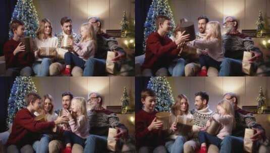 圣诞节中幸福的家庭高清在线视频素材下载