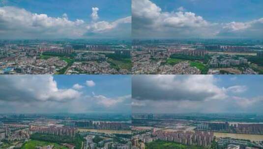 4K航拍广州蓝天白云延时高清在线视频素材下载