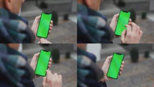 用户滑动绿幕手机高清在线视频素材下载