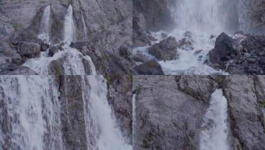 山泉 升格 水流 山体喷泉高清在线视频素材下载