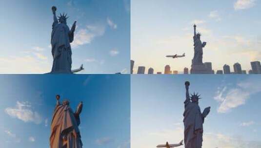 美国自由女神像雕塑高清在线视频素材下载