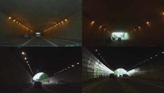 汽车驶入隧道，驶出隧道4k素材高清在线视频素材下载