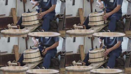 传统手工艺箍桶高清在线视频素材下载