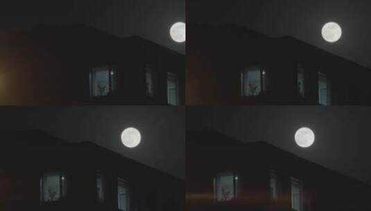 一轮圆月 月亮空镜高清在线视频素材下载