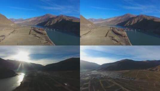 西藏雅江桥拉林铁路施工建设高清在线视频素材下载