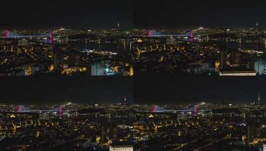 鸟瞰城市夜景高清在线视频素材下载
