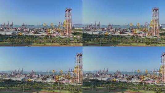 航拍漳州港重工业上市公司中信重工生产基地高清在线视频素材下载